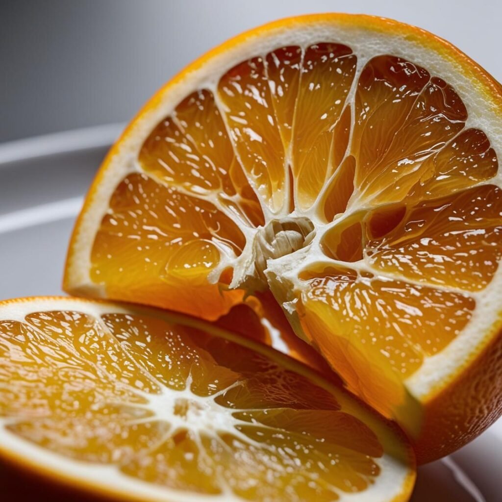 Des tranches d'orange dans une assiette.